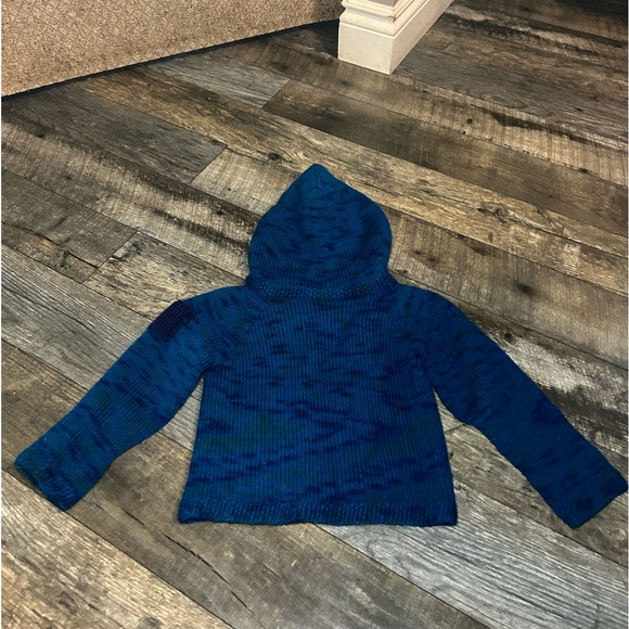 Knitted hoodie sweater with kangaroo pocket blue size 3 years - Picture 6 of 12